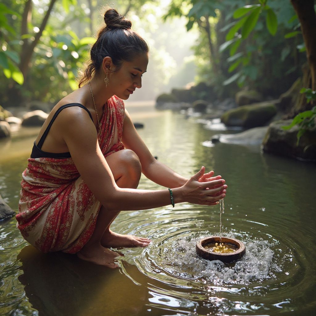 Traveler participating in traditional ceremony