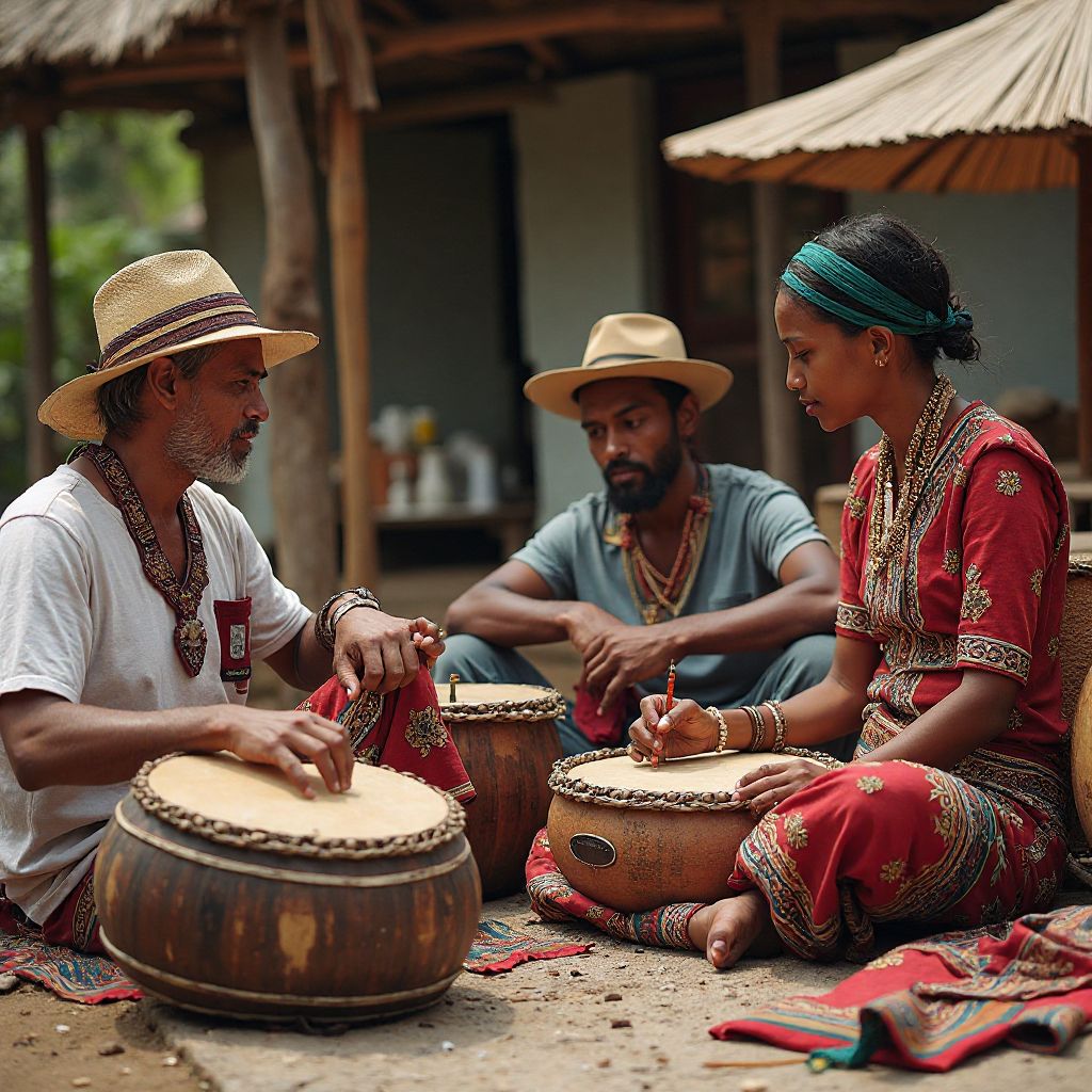 Traditional music performance exchange